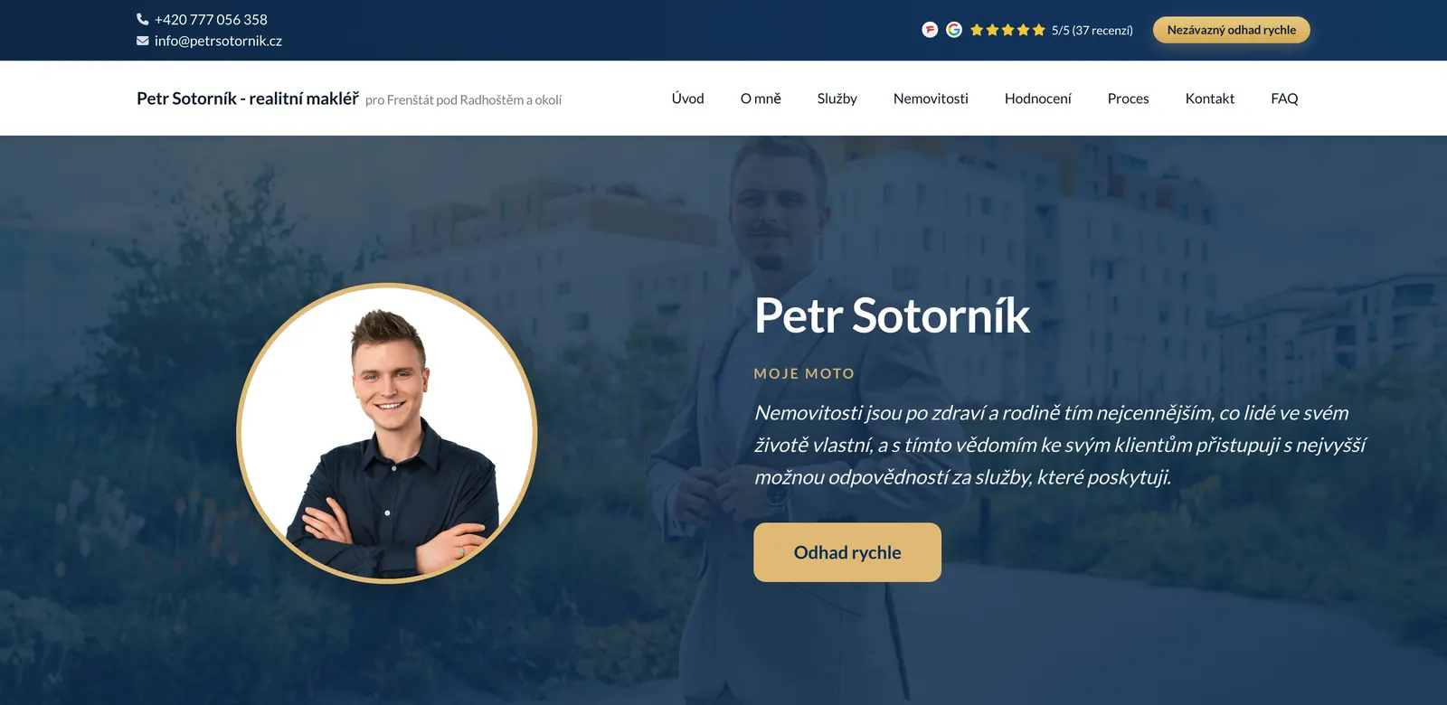 Úvodní stránka webu petrsotornik.cz